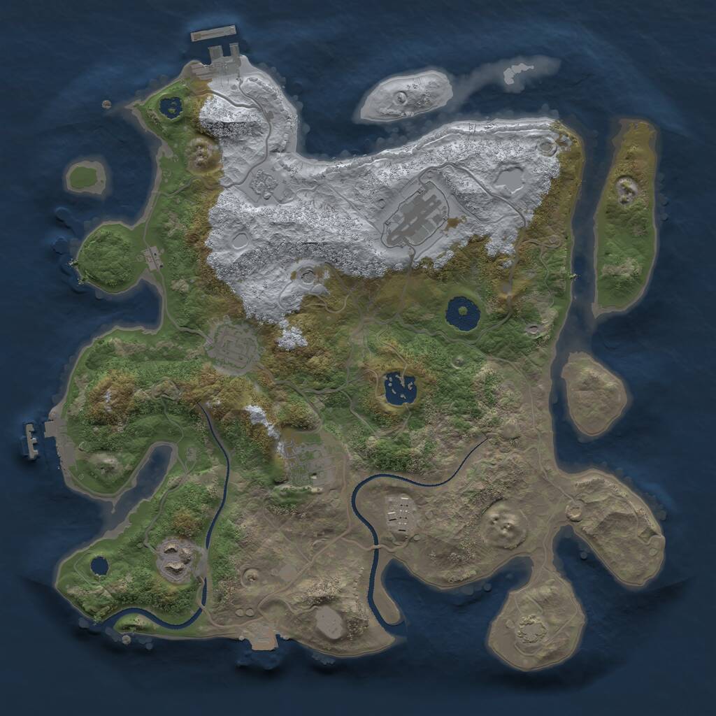 Rust Map: Procedural Map, Size: 3200, Seed: 440109375, 12 Monuments