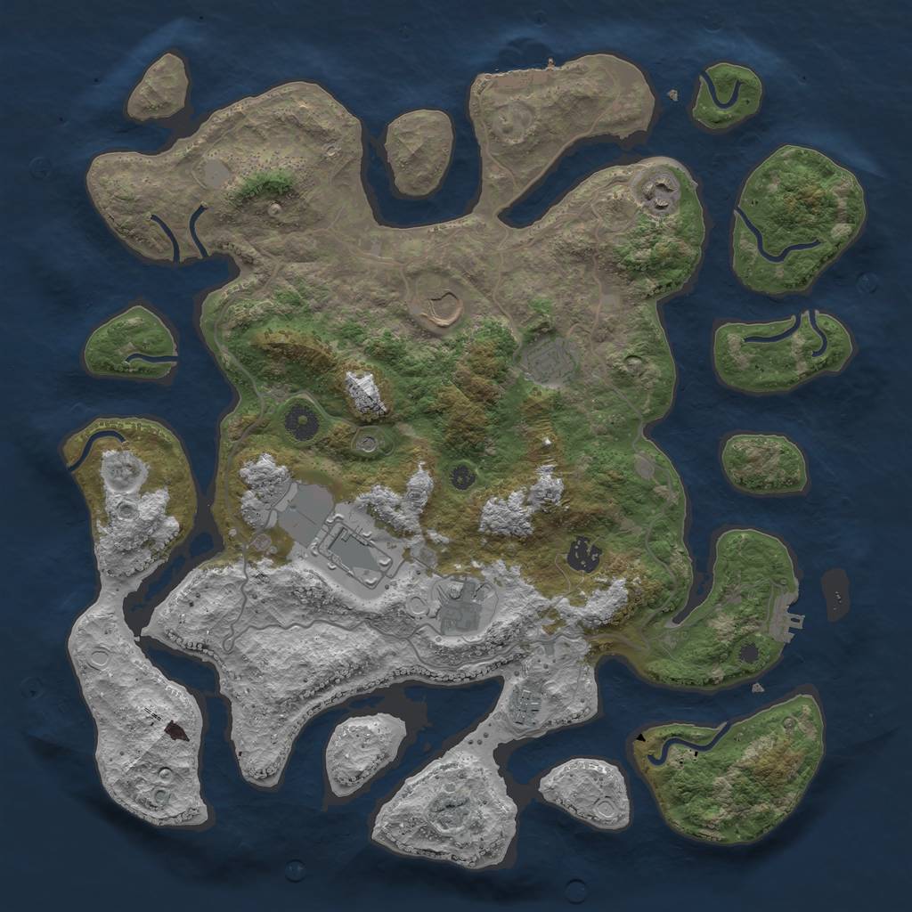 Rust Map: Procedural Map, Size: 4000, Seed: 364892, 15 Monuments