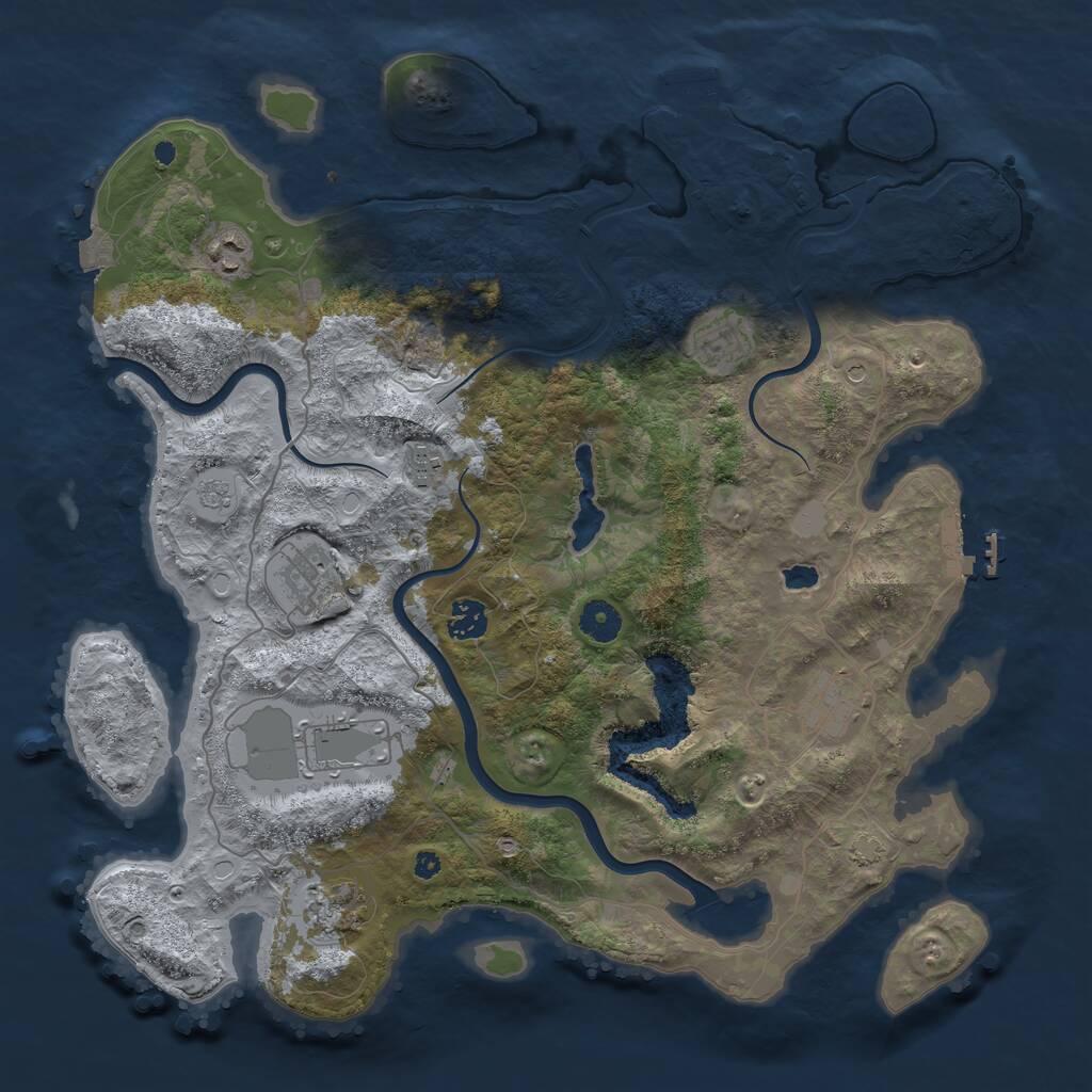 Rust Map: Procedural Map, Size: 4000, Seed: 284014, 14 Monuments