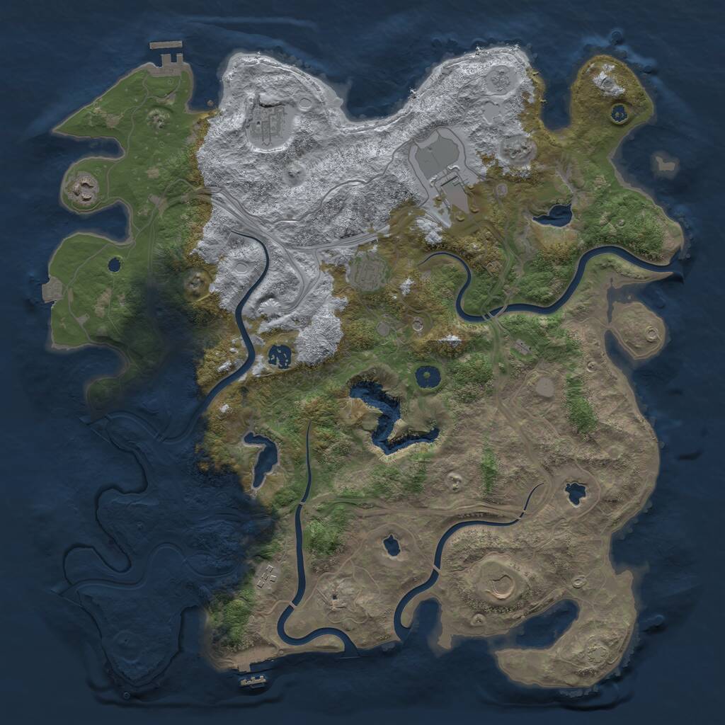 Rust Map: Procedural Map, Size: 4500, Seed: 5468928, 13 Monuments
