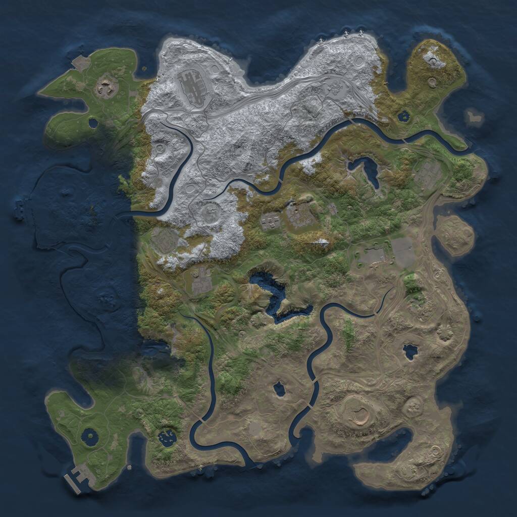 Rust Map: Procedural Map, Size: 4500, Seed: 5468928, 17 Monuments