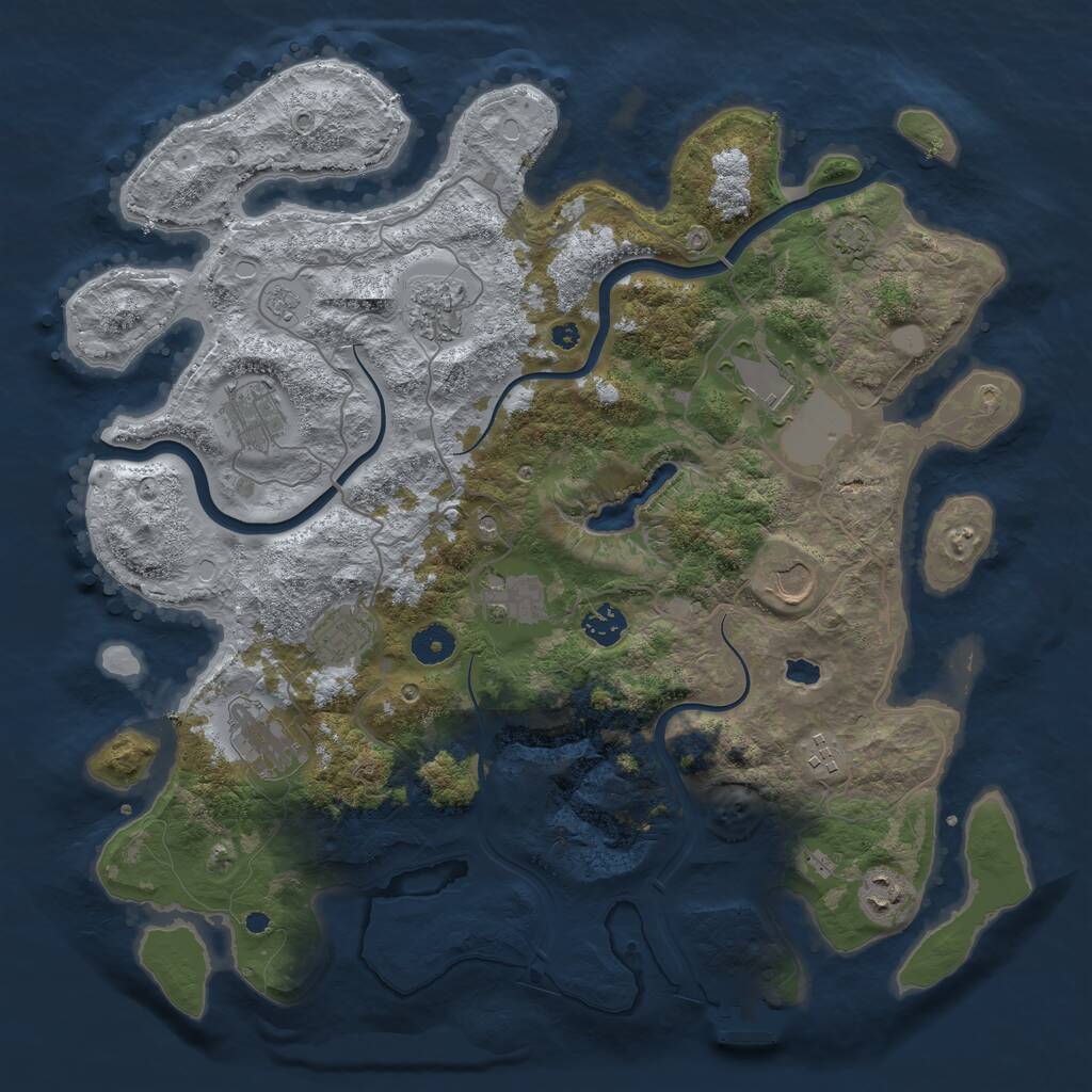 Rust Map: Procedural Map, Size: 4000, Seed: 198959, 15 Monuments