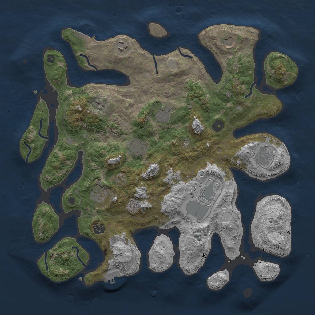 Rust Map: Procedural Map, Size: 4000, Seed: 315550, 17 Monuments