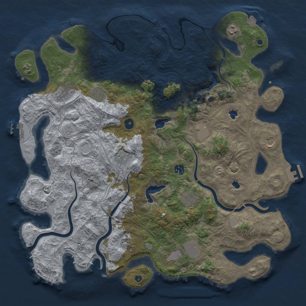 Rust Map: Procedural Map, Size: 4500, Seed: 2337498, 17 Monuments
