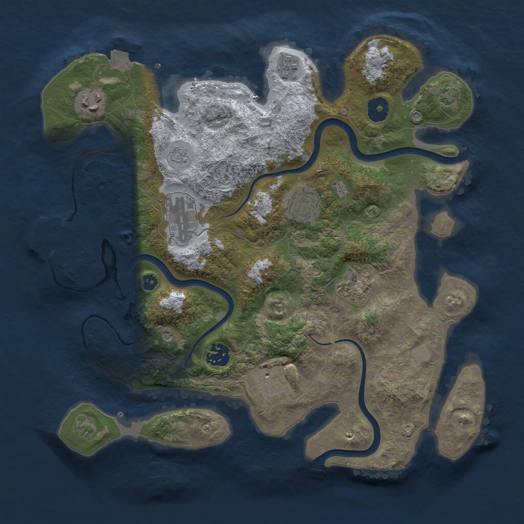 Rust Map: Procedural Map, Size: 3400, Seed: 19905, 12 Monuments