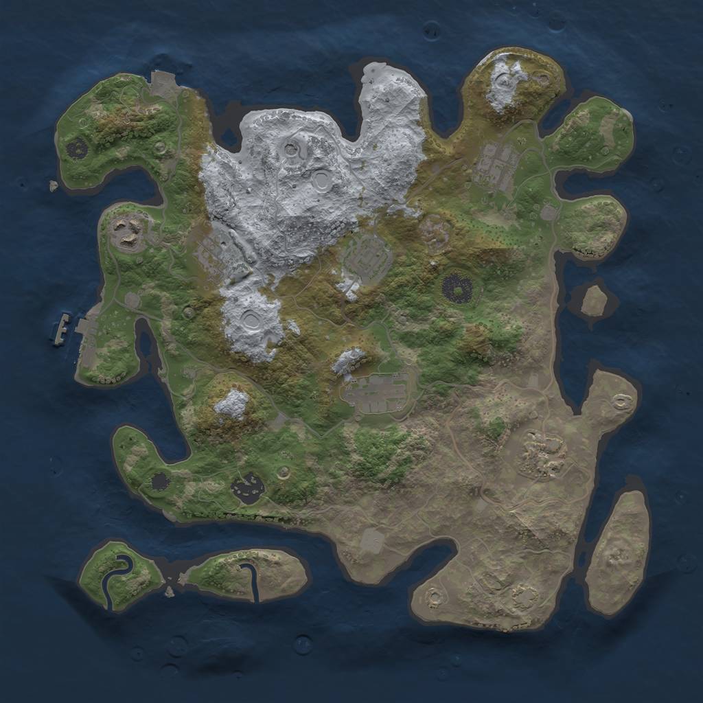 Rust Map: Procedural Map, Size: 3400, Seed: 19905, 13 Monuments