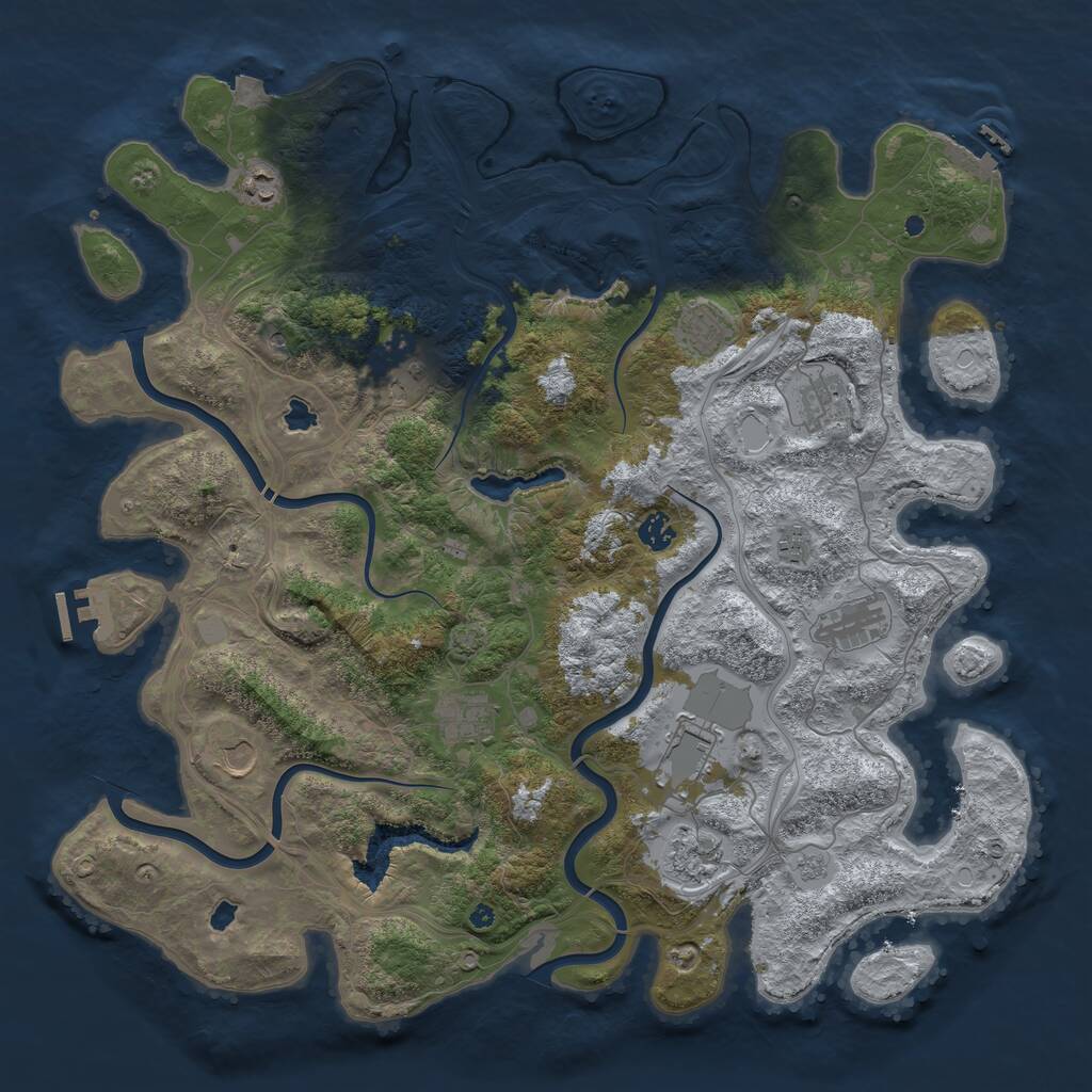 Rust Map: Procedural Map, Size: 4500, Seed: 5357420, 17 Monuments