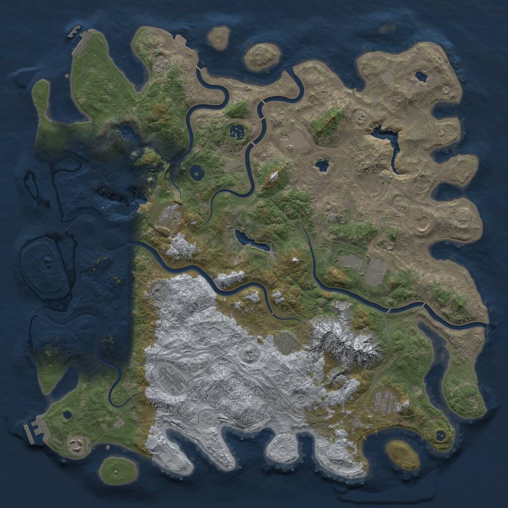 Rust Map: Procedural Map, Size: 5000, Seed: 160810, 17 Monuments