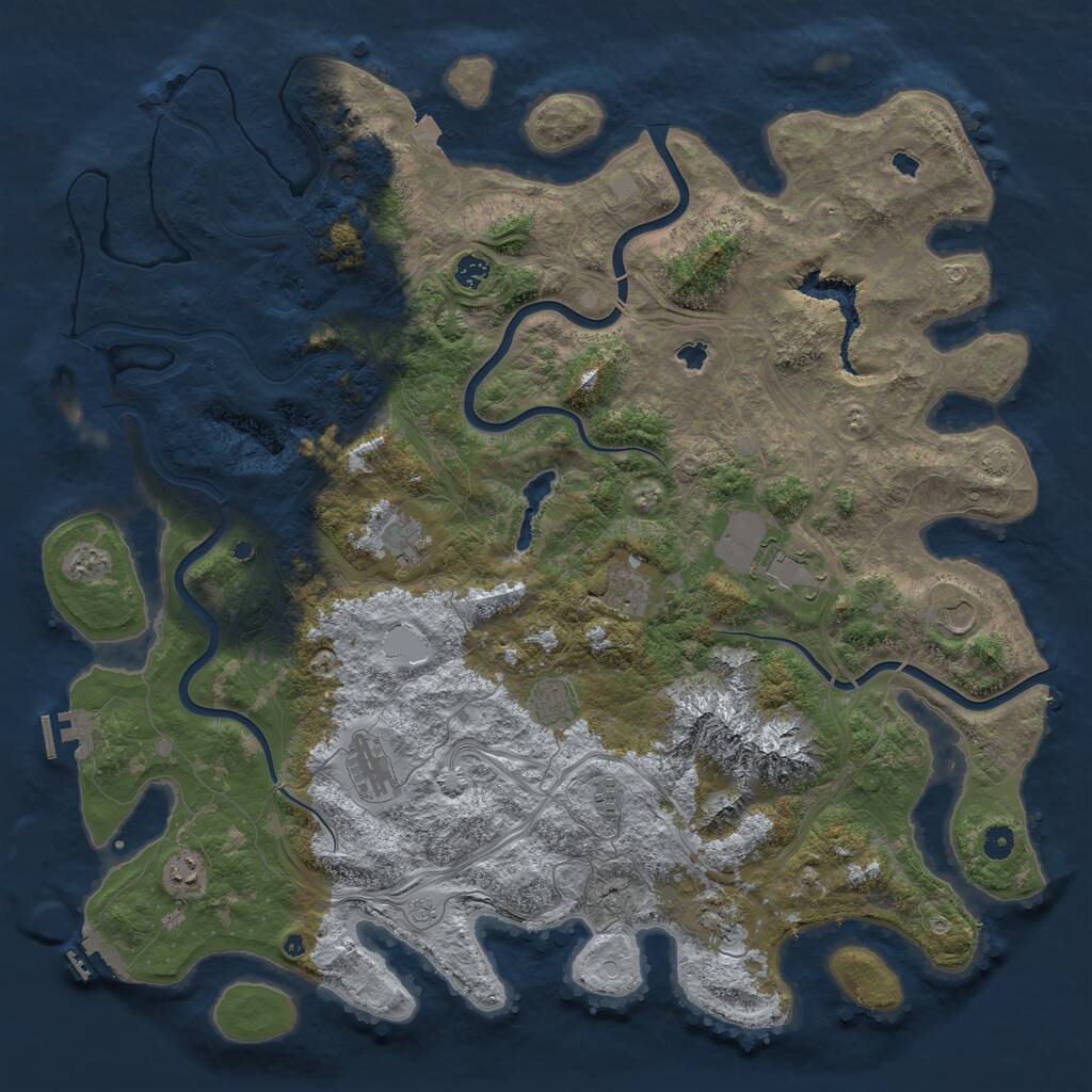 Rust Map: Procedural Map, Size: 5000, Seed: 160810, 16 Monuments