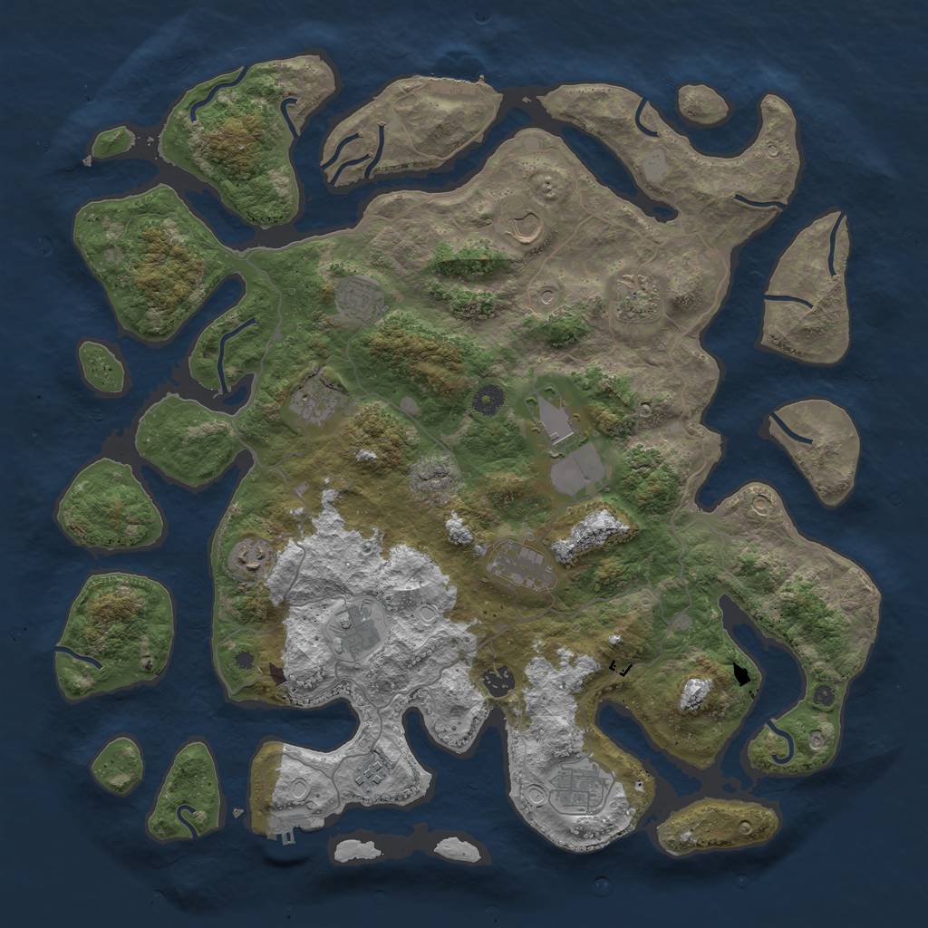 Rust Map: Procedural Map, Size: 4500, Seed: 5714344, 19 Monuments