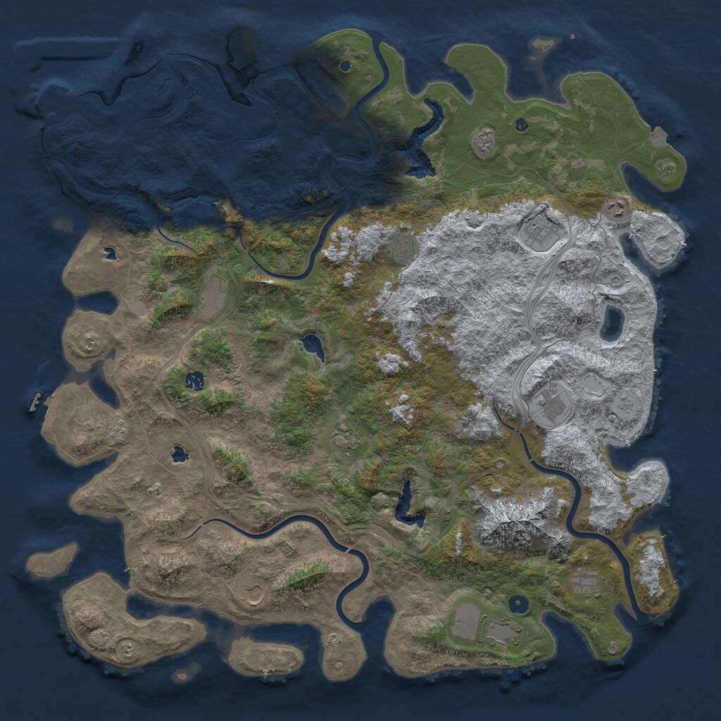 Rust Map: Procedural Map, Size: 5500, Seed: 1337, 17 Monuments