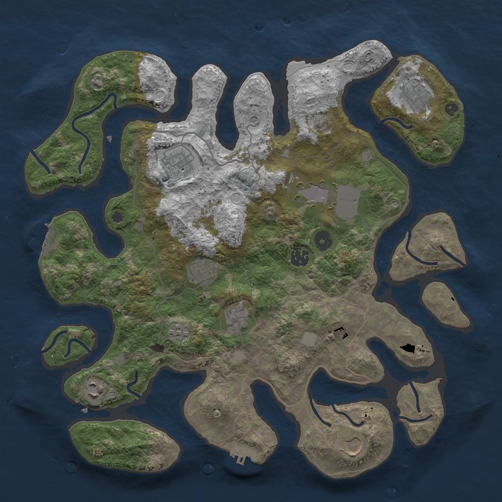 Rust Map: Procedural Map, Size: 4000, Seed: 623305, 17 Monuments