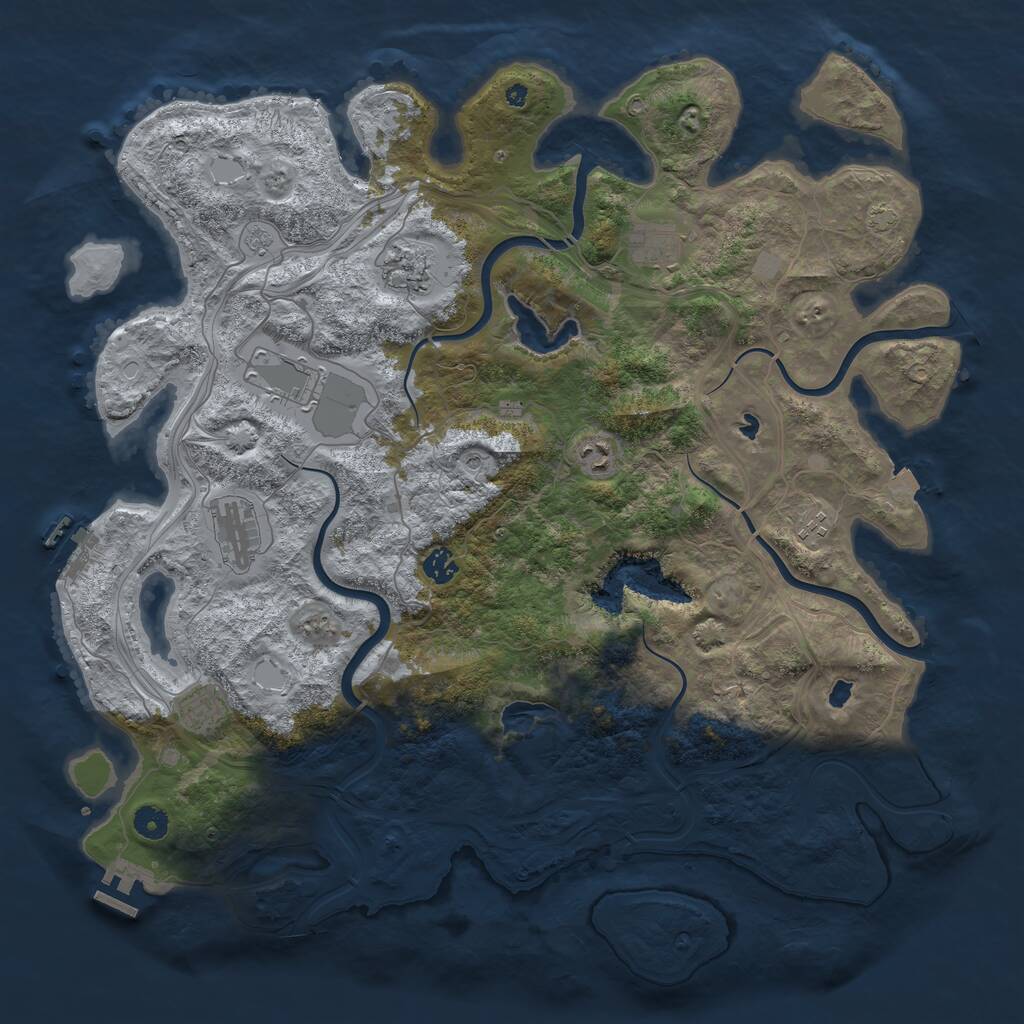 Rust Map: Procedural Map, Size: 4500, Seed: 4715305, 14 Monuments