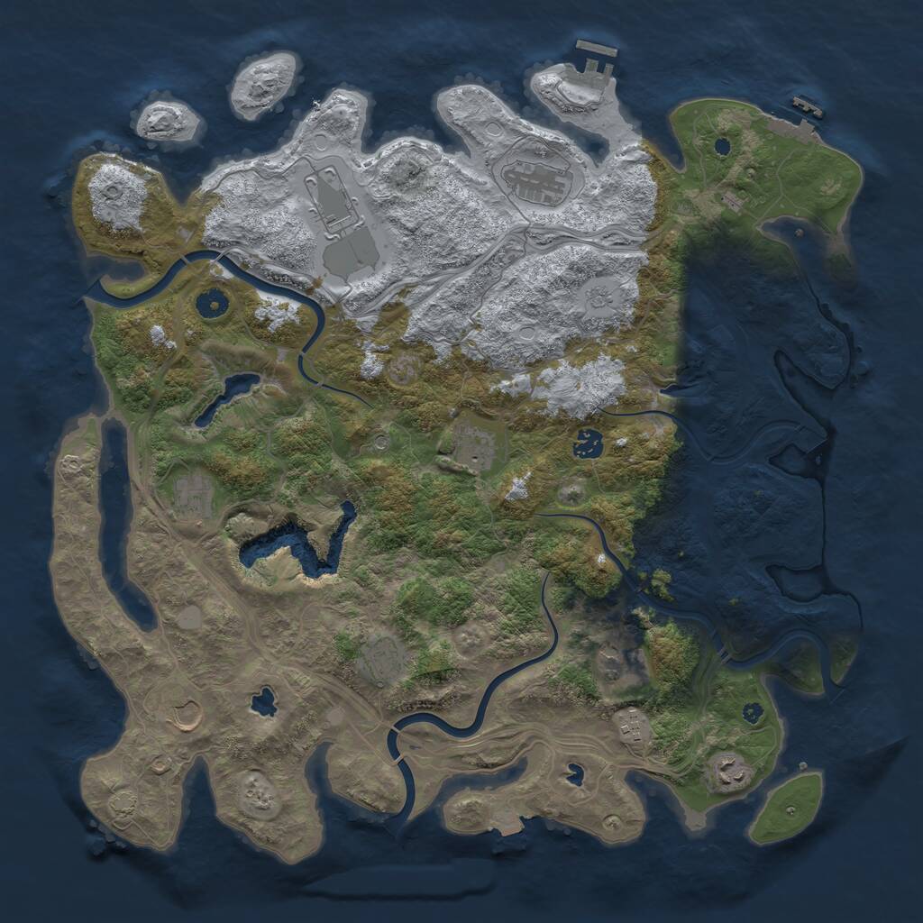 Rust Map: Procedural Map, Size: 4500, Seed: 3480483, 16 Monuments