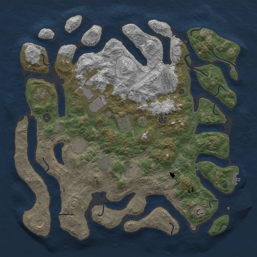 Rust Map: Procedural Map, Size: 4500, Seed: 3480483, 18 Monuments