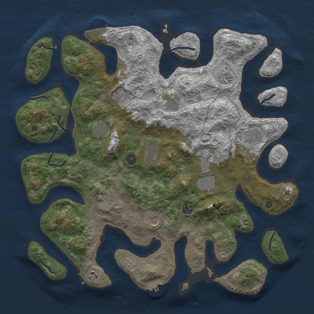 Rust Map: Procedural Map, Size: 4500, Seed: 4768103, 19 Monuments