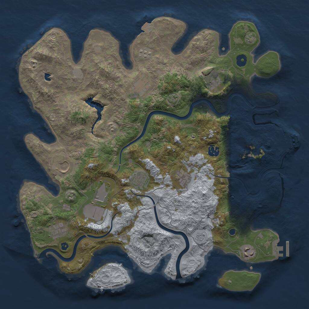 Rust Map: Procedural Map, Size: 4000, Seed: 774732109, 16 Monuments