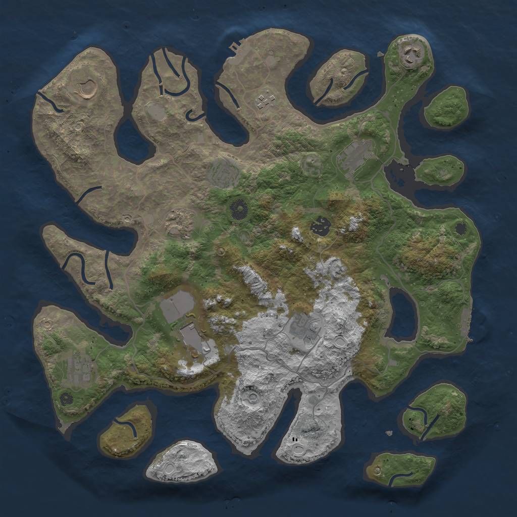 Rust Map: Procedural Map, Size: 4000, Seed: 774732109, 18 Monuments