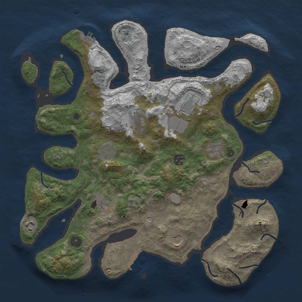 Rust Map: Procedural Map, Size: 4000, Seed: 15945, 17 Monuments