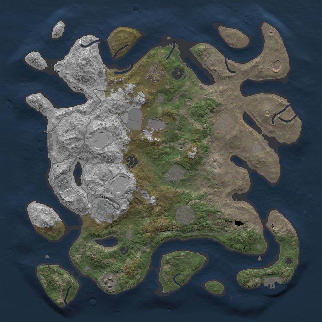 Rust Map: Procedural Map, Size: 4000, Seed: 2022010655, 18 Monuments