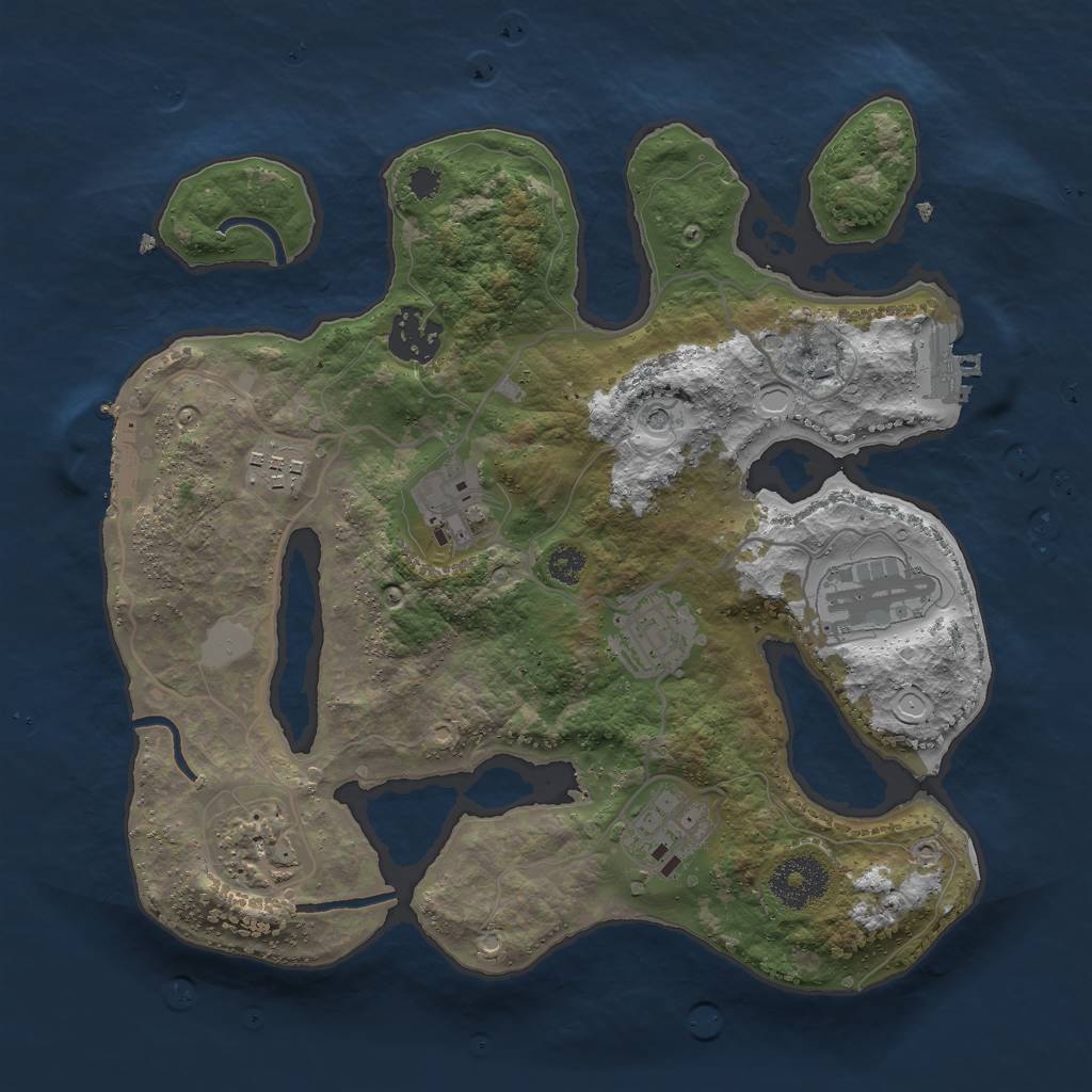 Rust Map: Procedural Map, Size: 3000, Seed: 430506408, 15 Monuments