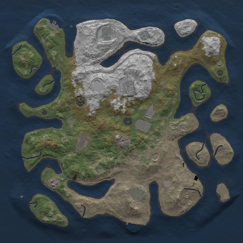 Rust Map: Procedural Map, Size: 4250, Seed: 21268, 17 Monuments