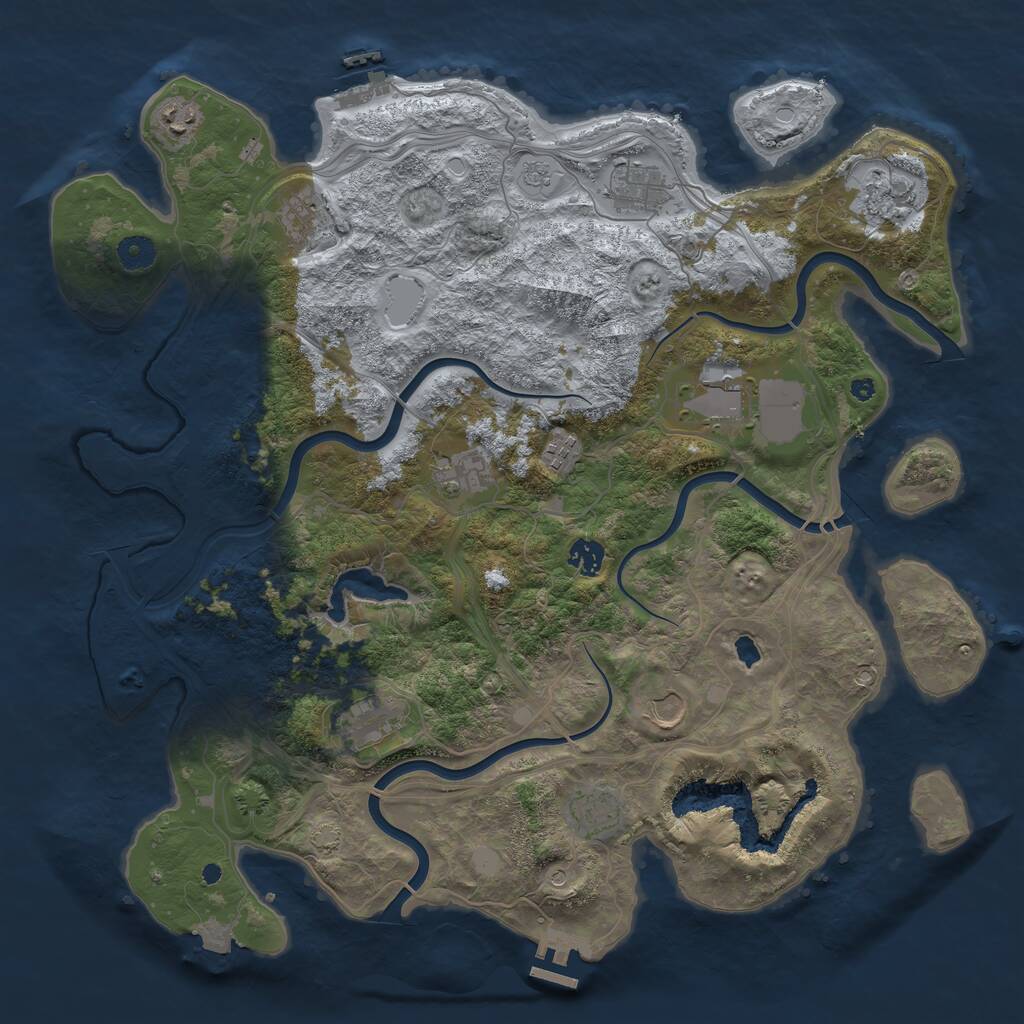 Rust Map: Procedural Map, Size: 4250, Seed: 21268, 17 Monuments