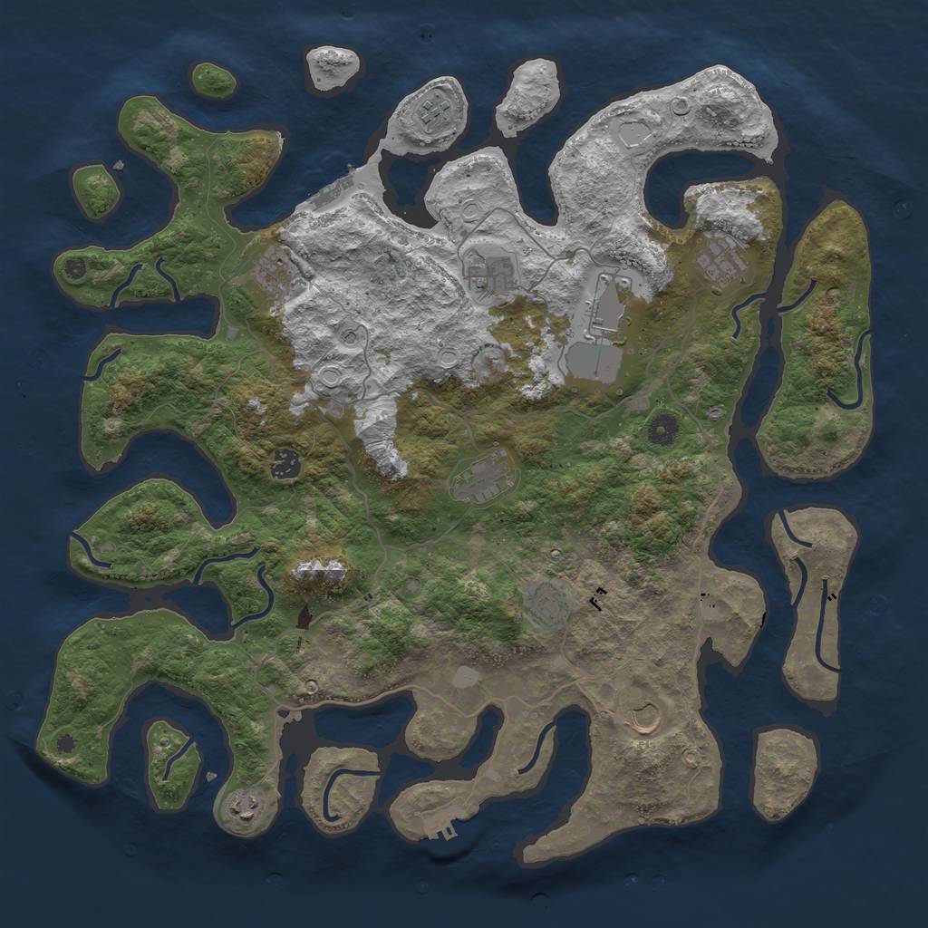 Rust Map: Procedural Map, Size: 4500, Seed: 404934, 18 Monuments