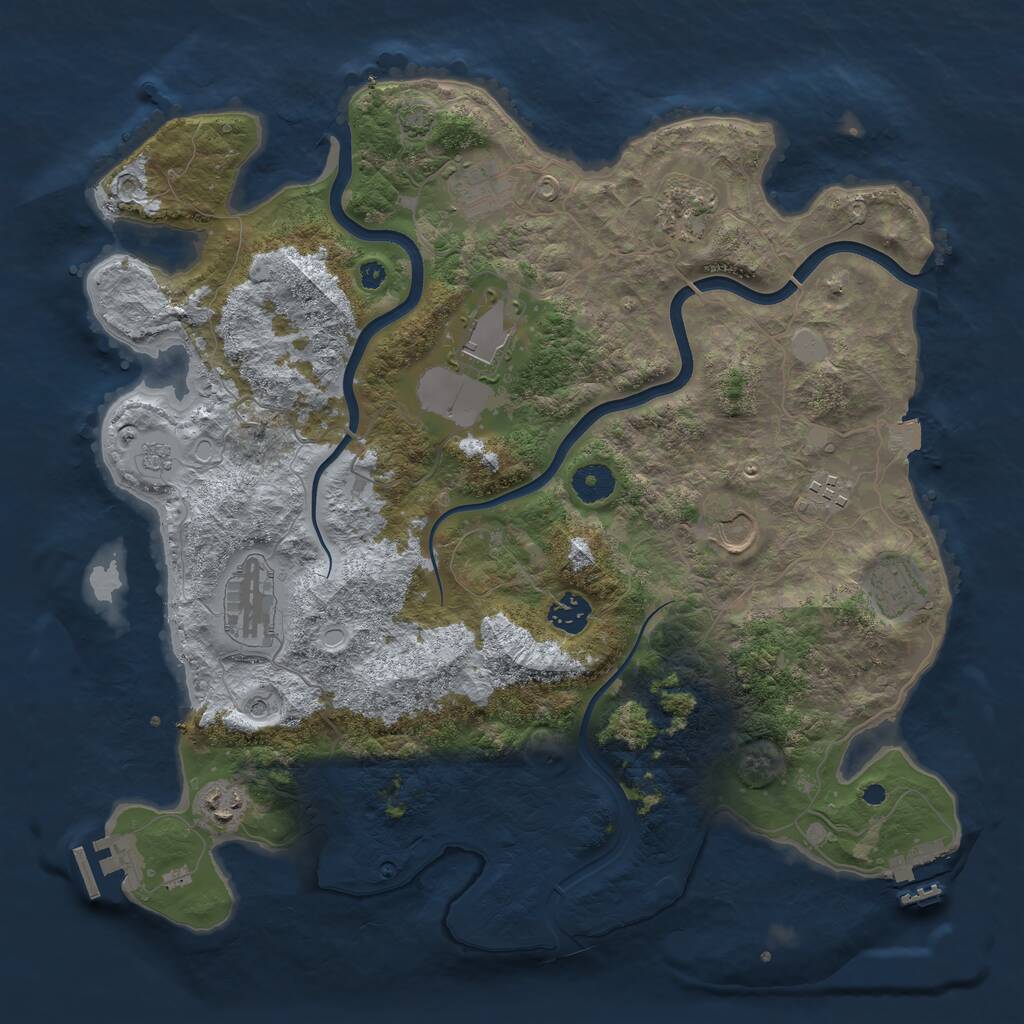 Rust Map: Procedural Map, Size: 3850, Seed: 846914185, 15 Monuments