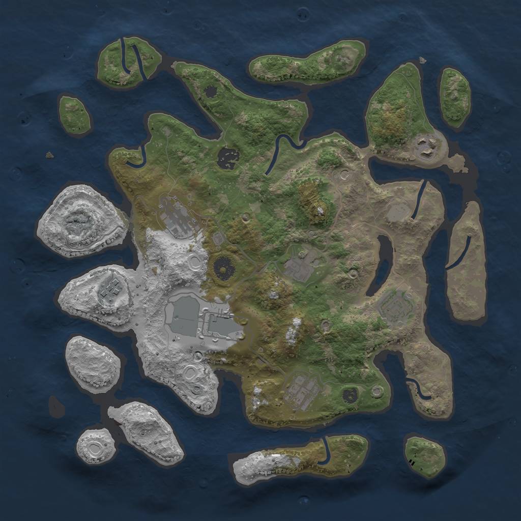 Rust Map: Procedural Map, Size: 3550, Seed: 567067, 14 Monuments