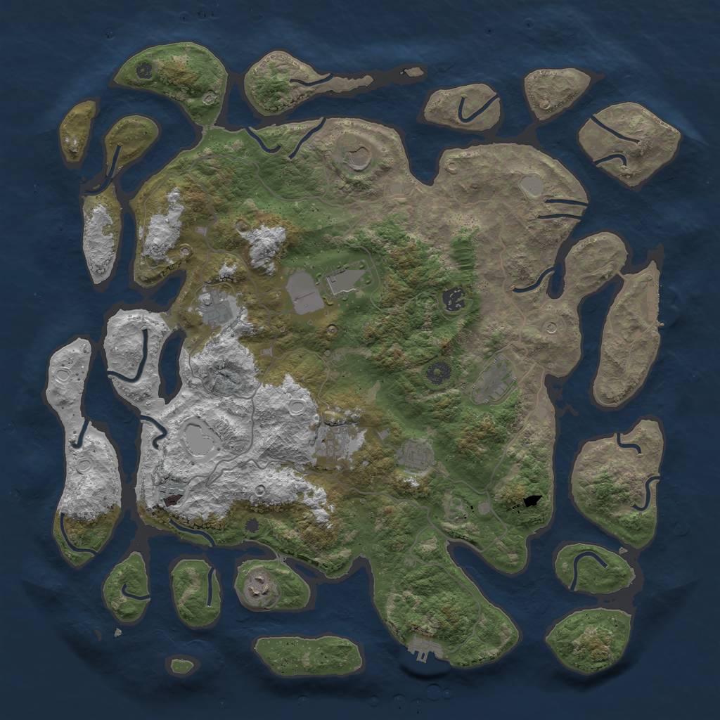 Rust Map: Procedural Map, Size: 4500, Seed: 5740318, 17 Monuments