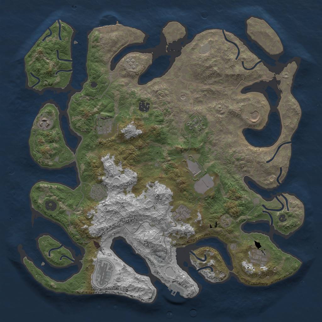 Rust Map: Procedural Map, Size: 4250, Seed: 1409793188, 19 Monuments