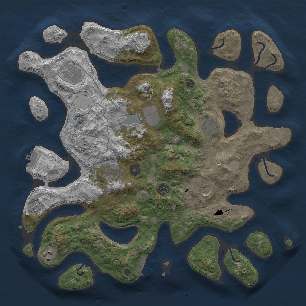 Rust Map: Procedural Map, Size: 4000, Seed: 1115288392, 16 Monuments