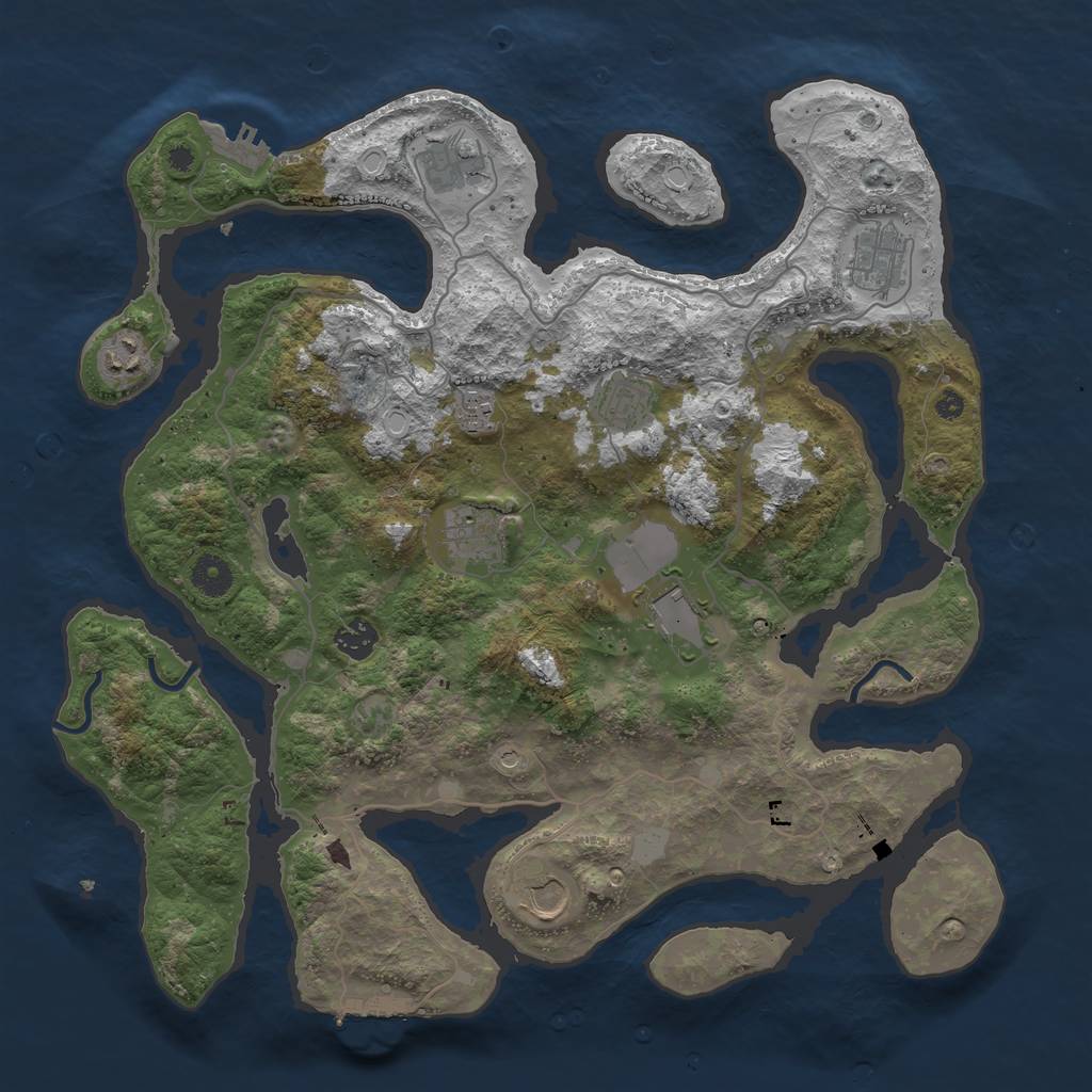 Rust Map: Procedural Map, Size: 4000, Seed: 1017120, 17 Monuments