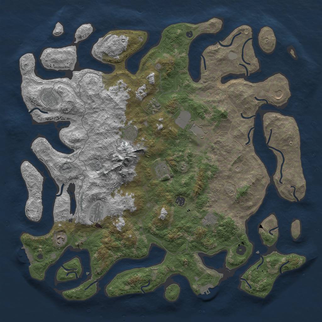 Rust Map: Procedural Map, Size: 5000, Seed: 866115757, 19 Monuments