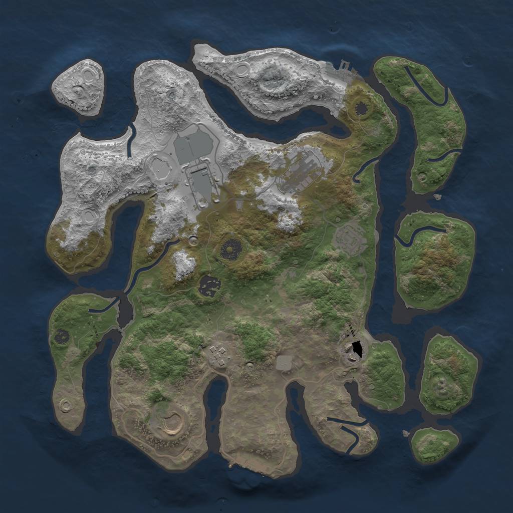 Rust Map: Procedural Map, Size: 3550, Seed: 996667, 14 Monuments