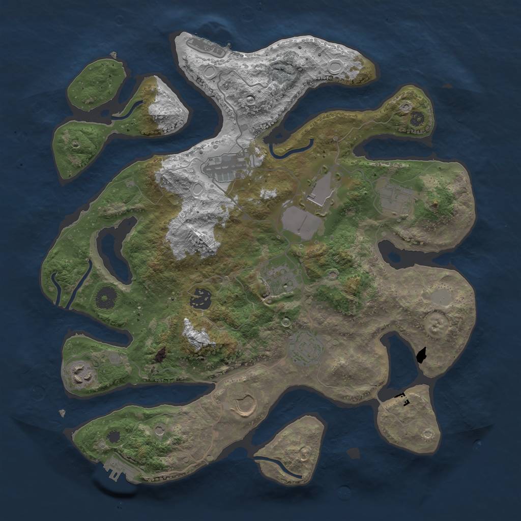 Rust Map: Procedural Map, Size: 3600, Seed: 1450255617, 16 Monuments