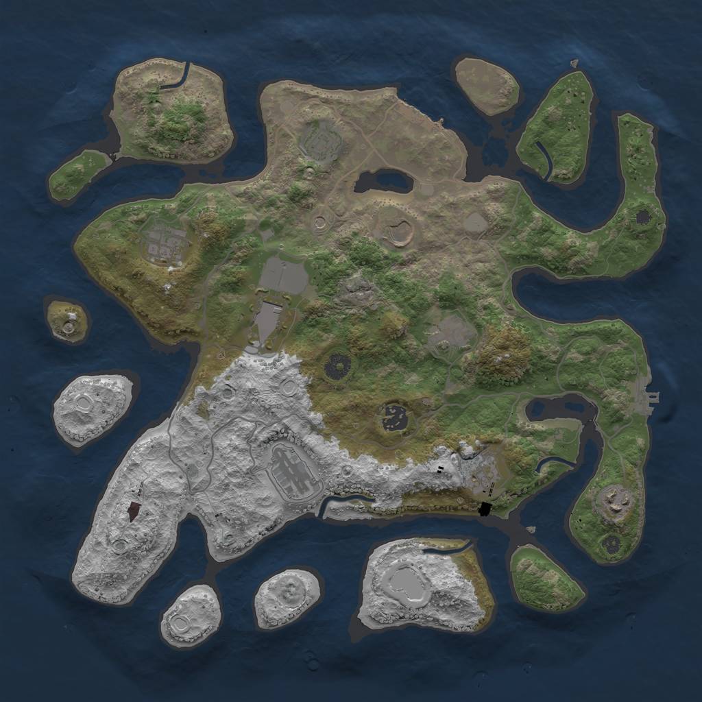 Rust Map: Procedural Map, Size: 4000, Seed: 2021123084, 17 Monuments