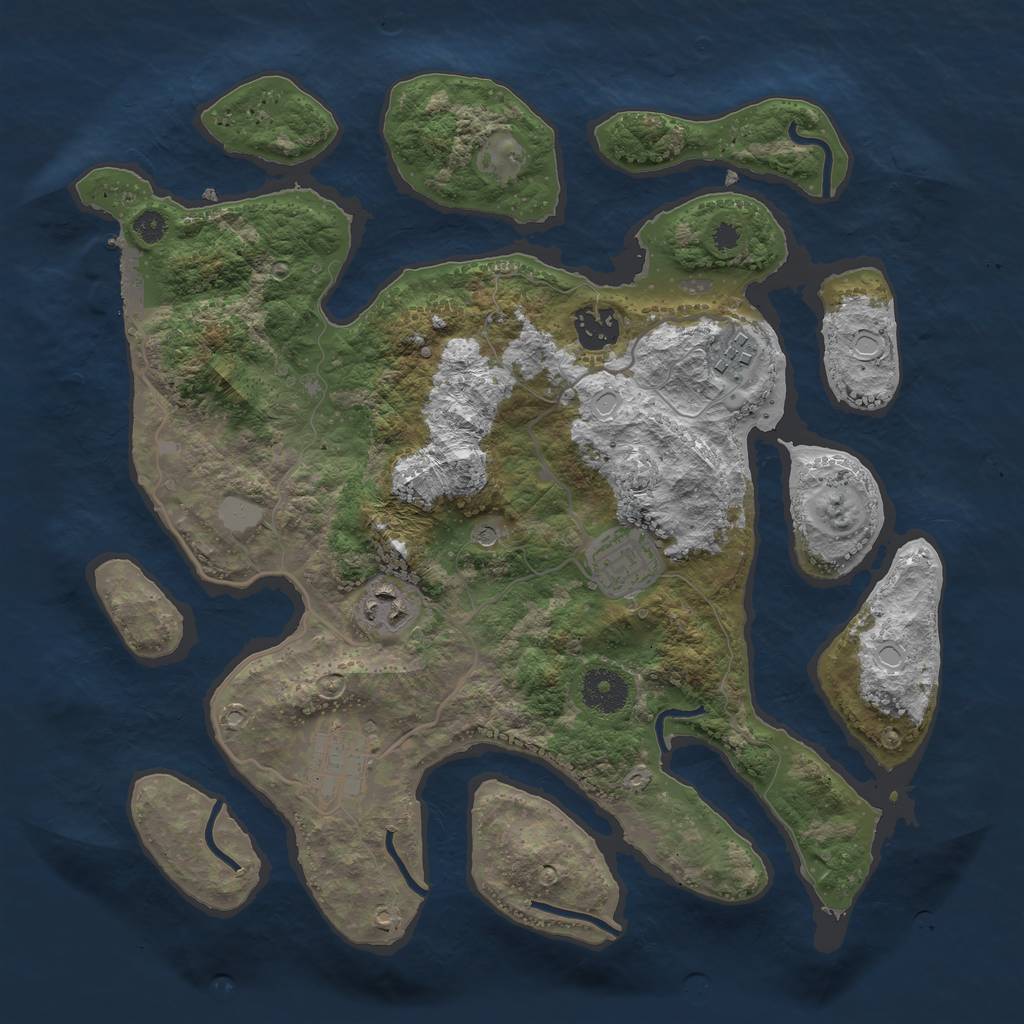 Rust Map: Procedural Map, Size: 3400, Seed: 1219196, 12 Monuments
