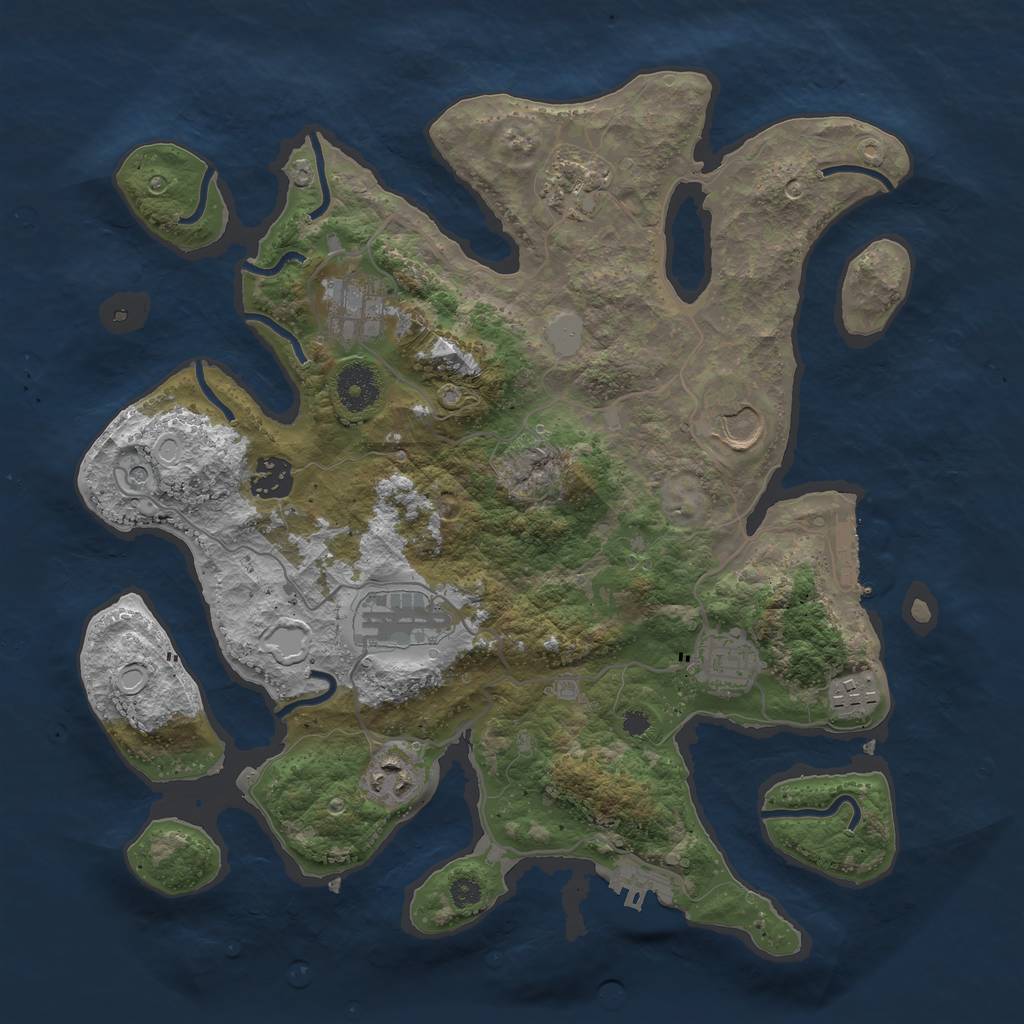 Rust Map: Procedural Map, Size: 3500, Seed: 511, 16 Monuments