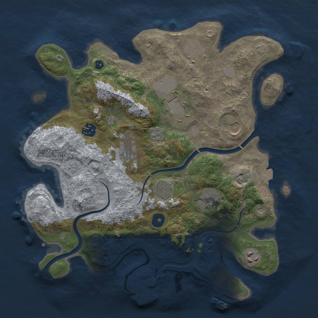 Rust Map: Procedural Map, Size: 3500, Seed: 511, 15 Monuments