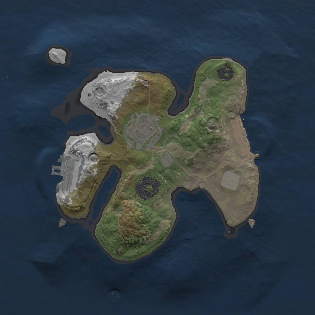 Rust Map: Procedural Map, Size: 2000, Seed: 8, 8 Monuments