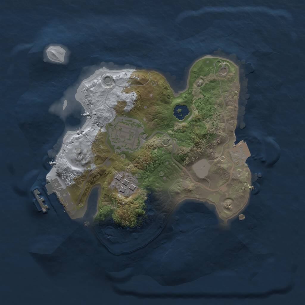 Rust Map: Procedural Map, Size: 2000, Seed: 8, 4 Monuments