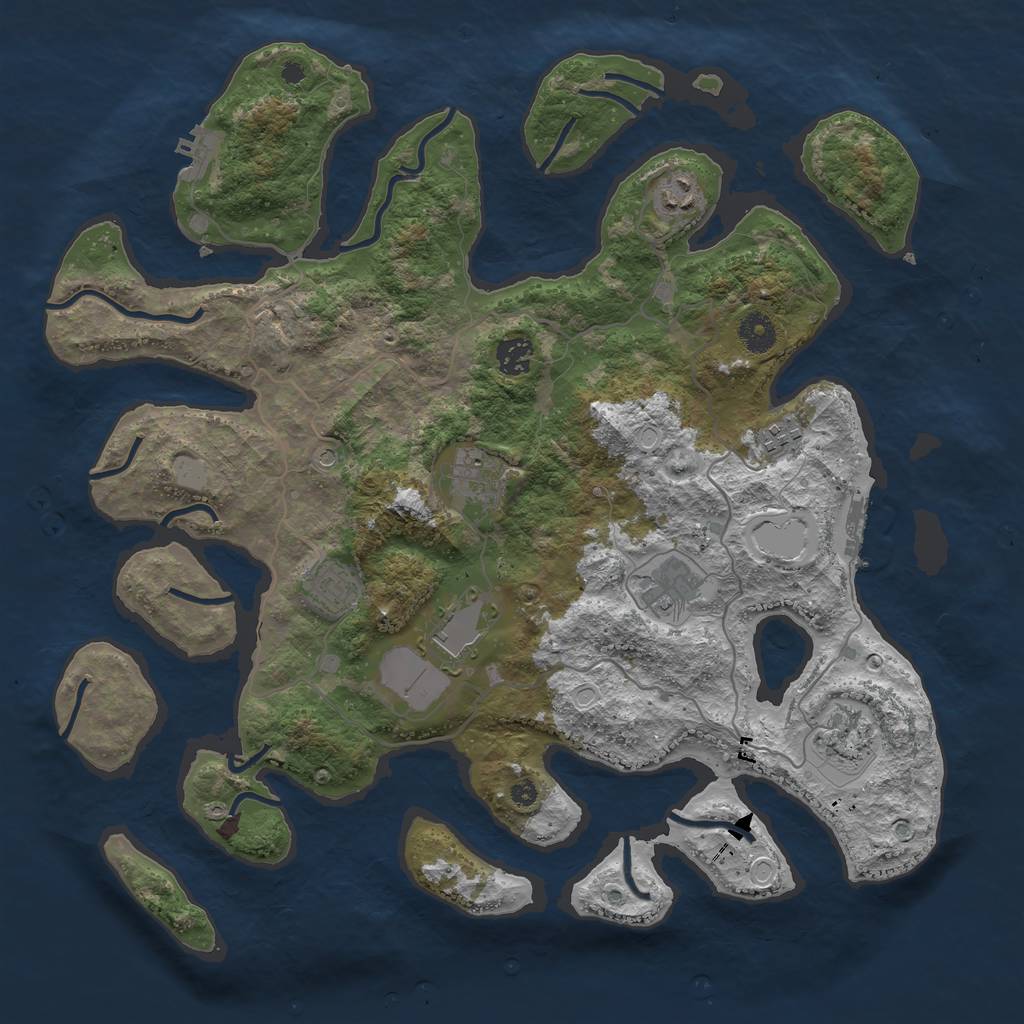 Rust Map: Procedural Map, Size: 4000, Seed: 26262662, 16 Monuments