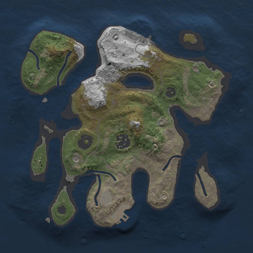 Rust Map: Procedural Map, Size: 2500, Seed: 2034367090, 10 Monuments