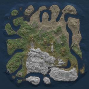 Thumbnail Rust Map: Procedural Map, Size: 4500, Seed: 555, 19 Monuments