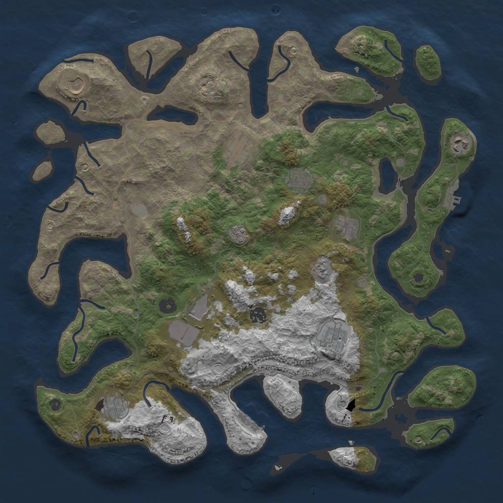 Rust Map: Procedural Map, Size: 4500, Seed: 52828164, 18 Monuments