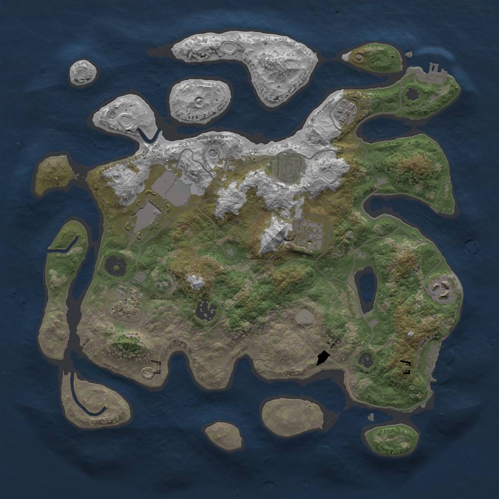 Rust Map: Procedural Map, Size: 3500, Seed: 1903553402, 15 Monuments