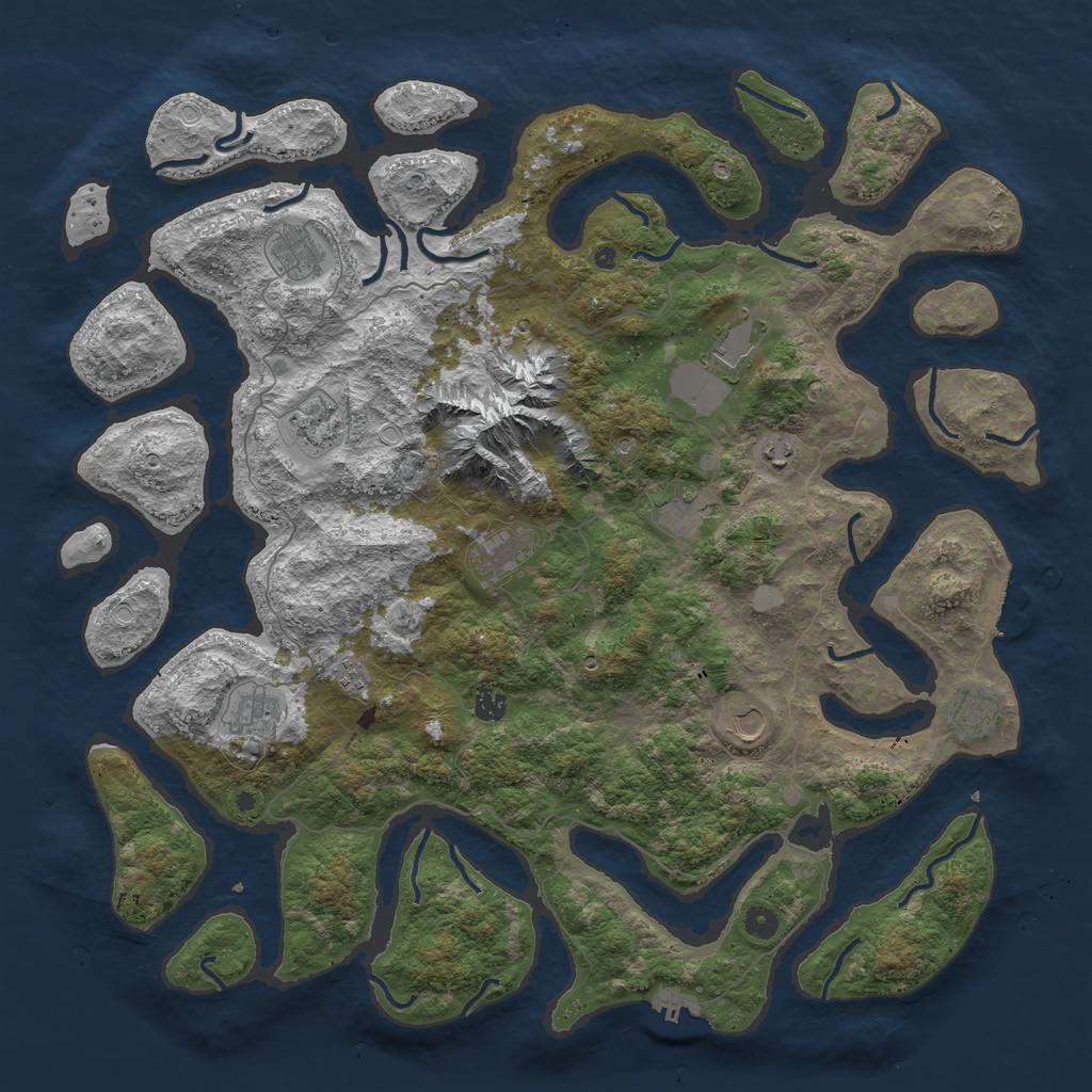 Rust Map: Procedural Map, Size: 5000, Seed: 612351, 19 Monuments