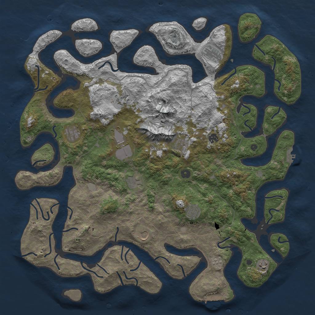 Rust Map: Procedural Map, Size: 5000, Seed: 753456327, 19 Monuments